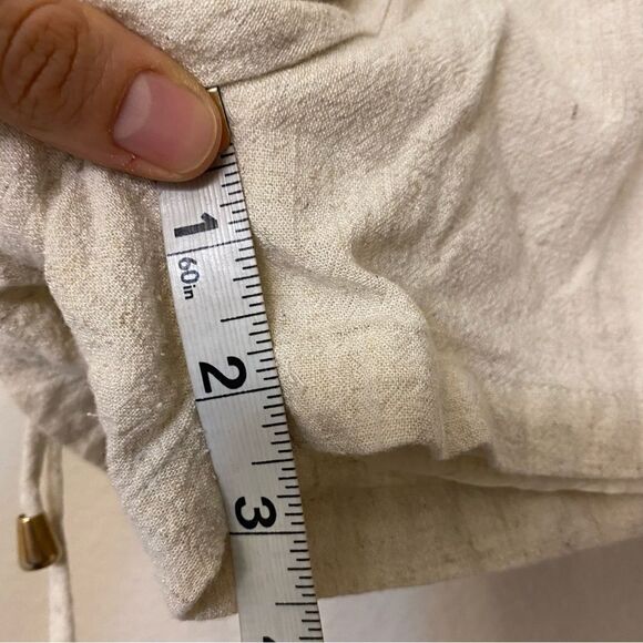 Allie Rose White ivory hi rise Elastic pull on coastal beachy shorts linen S - Picture 5 of 13